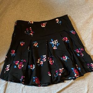 Black Floral Mini Skirt